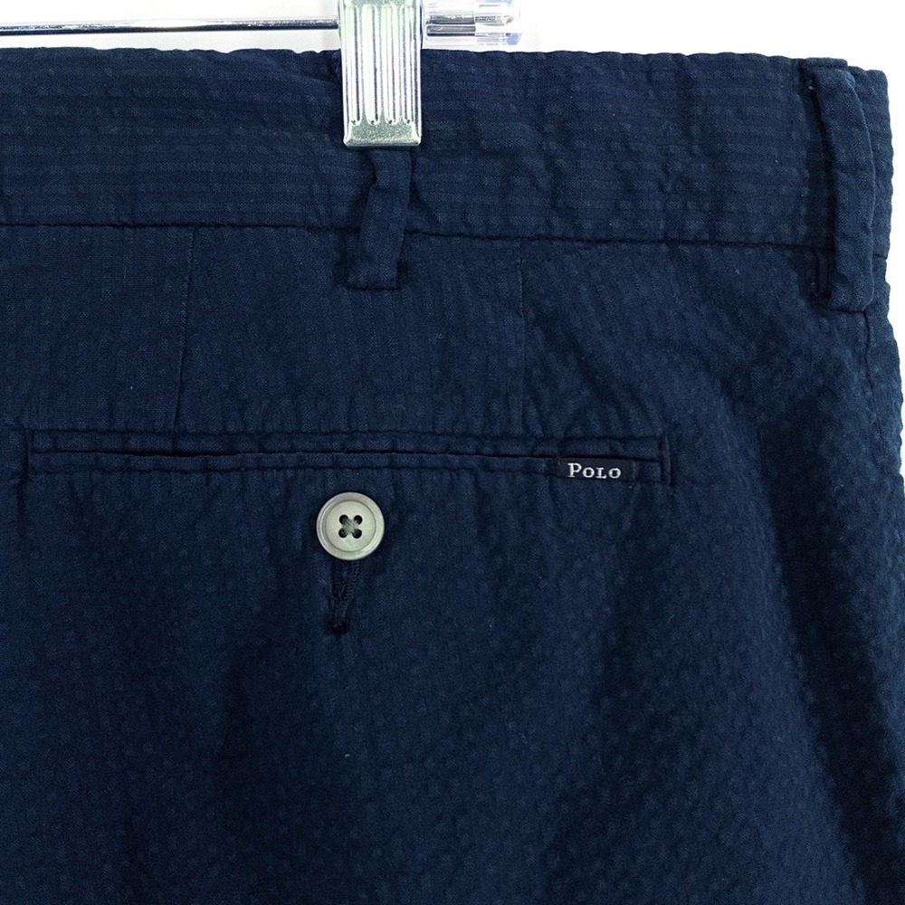 Polo Ralph‎ Lauren Men's 40 Navy Stretch Straight Fit Shorts Seersucker Golf